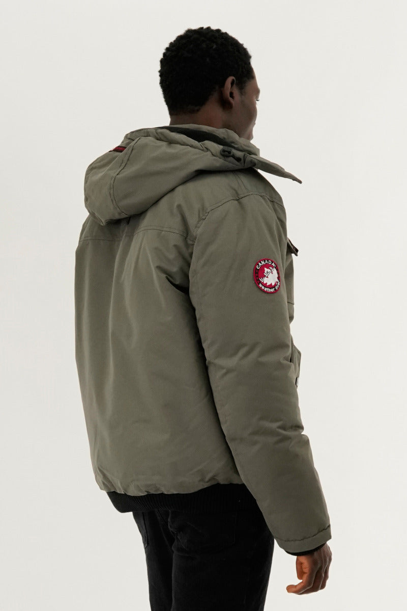 Canada Weather Gear Puffer Bomber Jacket - Grey - Mens Bomber Jackets - Canada Weather Gear