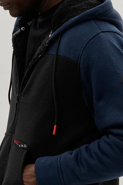 Canada Weather Gear Colour Block Sherpa Lined Lightweight Jacket - Navy