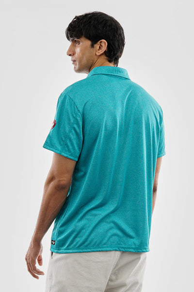 Canada Weather Gear Waffle Texture Polo Shirt - Turquoise - Mens Polo Shirts - Canada Weather Gear