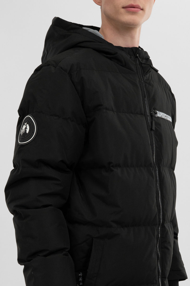 Super Triple Goose Colour Block Bomber Jacket - Black