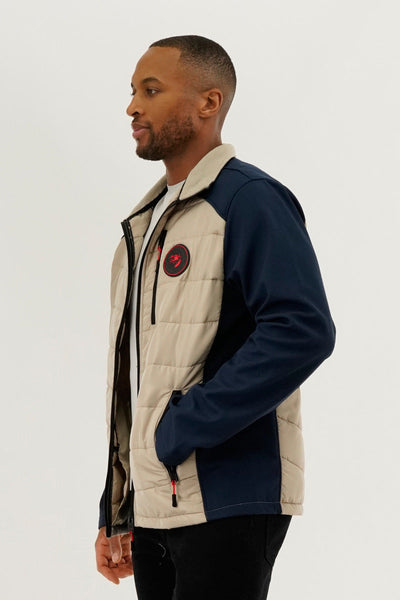 Super Triple Goose Quilted Colour Block Lightweight Jacket - Cream - Mens Lightweight Jackets - Canada Weather Gear