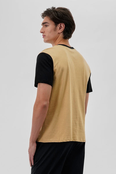 Canada Weather Gear Striped Colour Block Tee - Beige - Mens Tees & Tank Tops - Canada Weather Gear