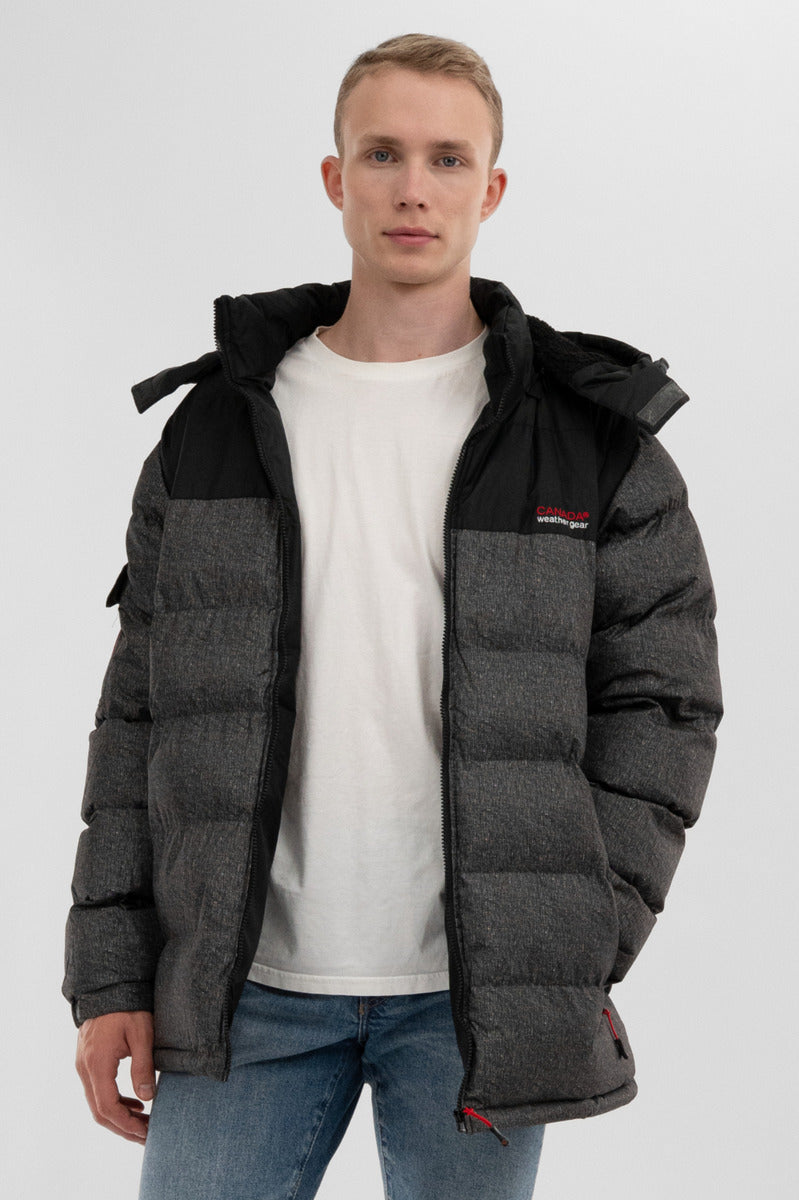 Canada Weather Gear Removable Sleeve Bomber Jacket - Black