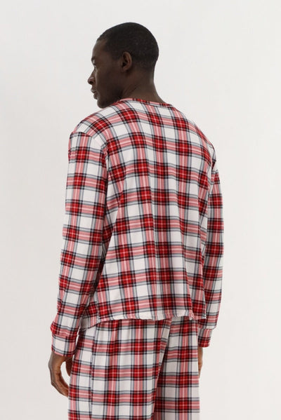 Canada Weather Gear Long Sleeve Printed Pajama Top - Red - Mens Pajamas - Canada Weather Gear