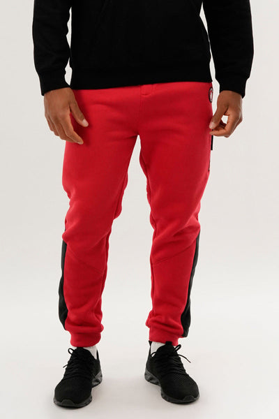 Canada Weather Gear Fleece Contrast Insert Jogger - Red - Mens Joggers & Sweatpants - Canada Weather Gear