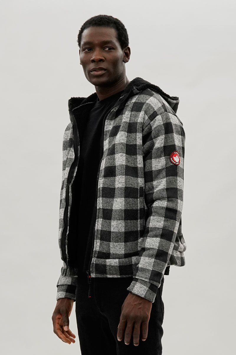 Canada Weather Gear Hooded Sherpa Lined Lightweight Jacket - Black