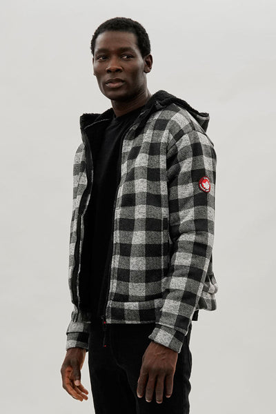 Canada Weather Gear Hooded Sherpa Lined Lightweight Jacket - Black