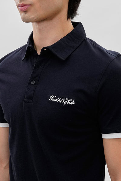 Canada Weather Gear Vintage Short Sleeve Polo Shirt - Navy - Mens Polo Shirts - Canada Weather Gear