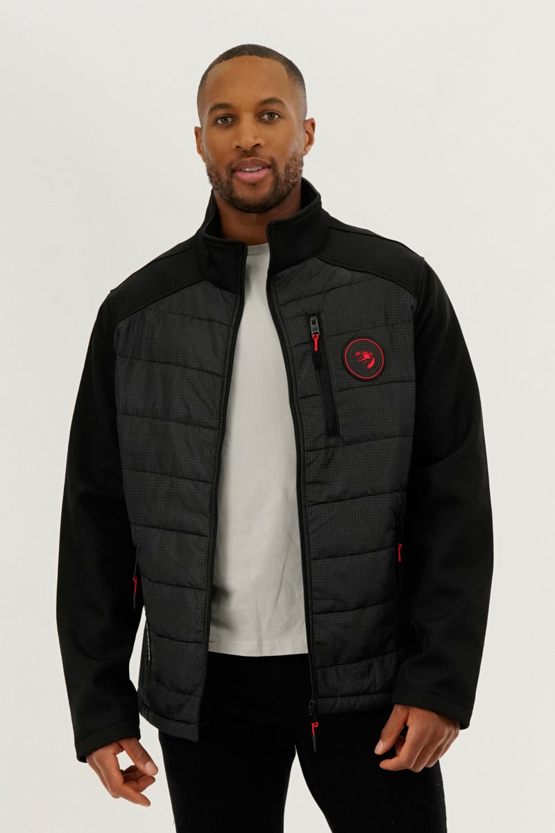 Super Triple Goose Quilted Colour Block Lightweight Jacket - Black - Mens Lightweight Jackets - Canada Weather Gear