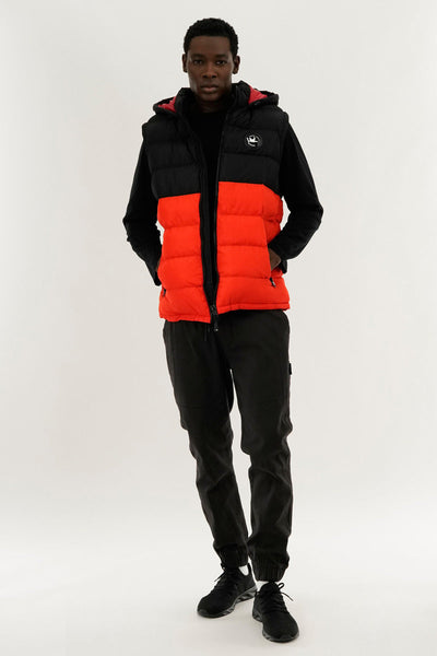 Super Triple Goose Colour Block Hooded Vest - Orange - Mens Vests - Canada Weather Gear