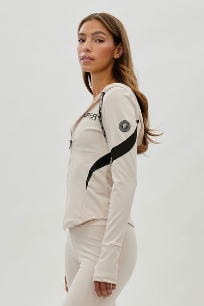 Super Triple Goose Zip Up Active Hoodie - Beige - Womens Hoodies & Sweatshirts - Canada Weather Gear