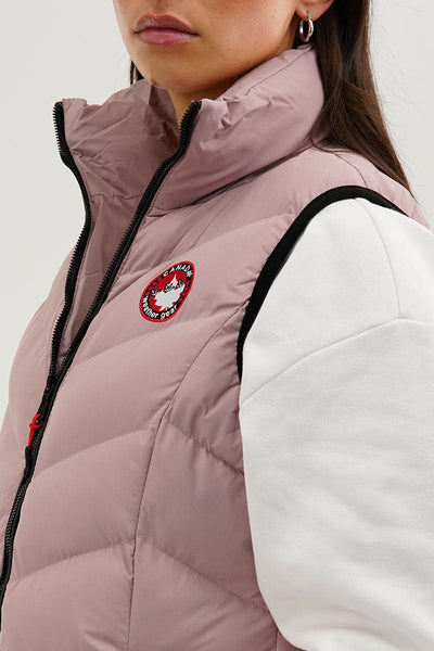 Canada Weather Gear Chevron Bubble Vest - Pink - Womens Vests - Canada Weather Gear