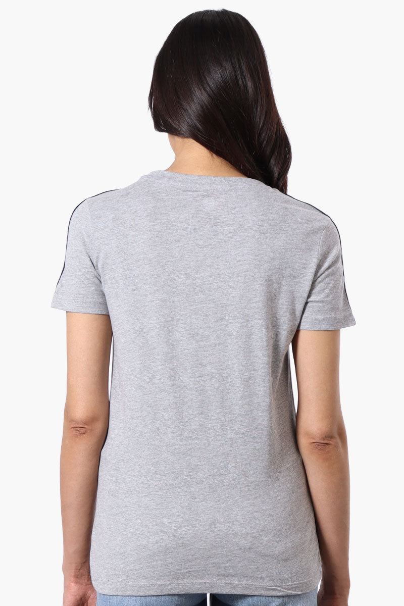 Canada Weather Gear 67 Print Stripe Detail Tee - Grey - Womens Tees & Tank Tops - Canada Weather Gear