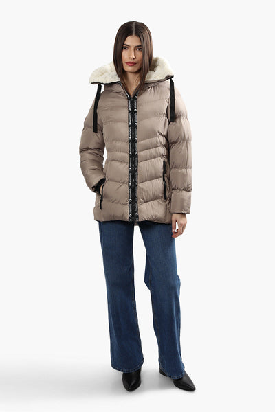 Canada Weather Gear Sherpa Lined Bomber Jacket - Taupe - Womens Bomber Jackets - Canada Weather Gear