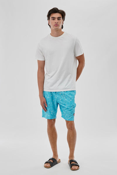 Canada Weather Gear Patterned Elastic Surf Shorts - Aqua - Mens Shorts & Capris - Canada Weather Gear