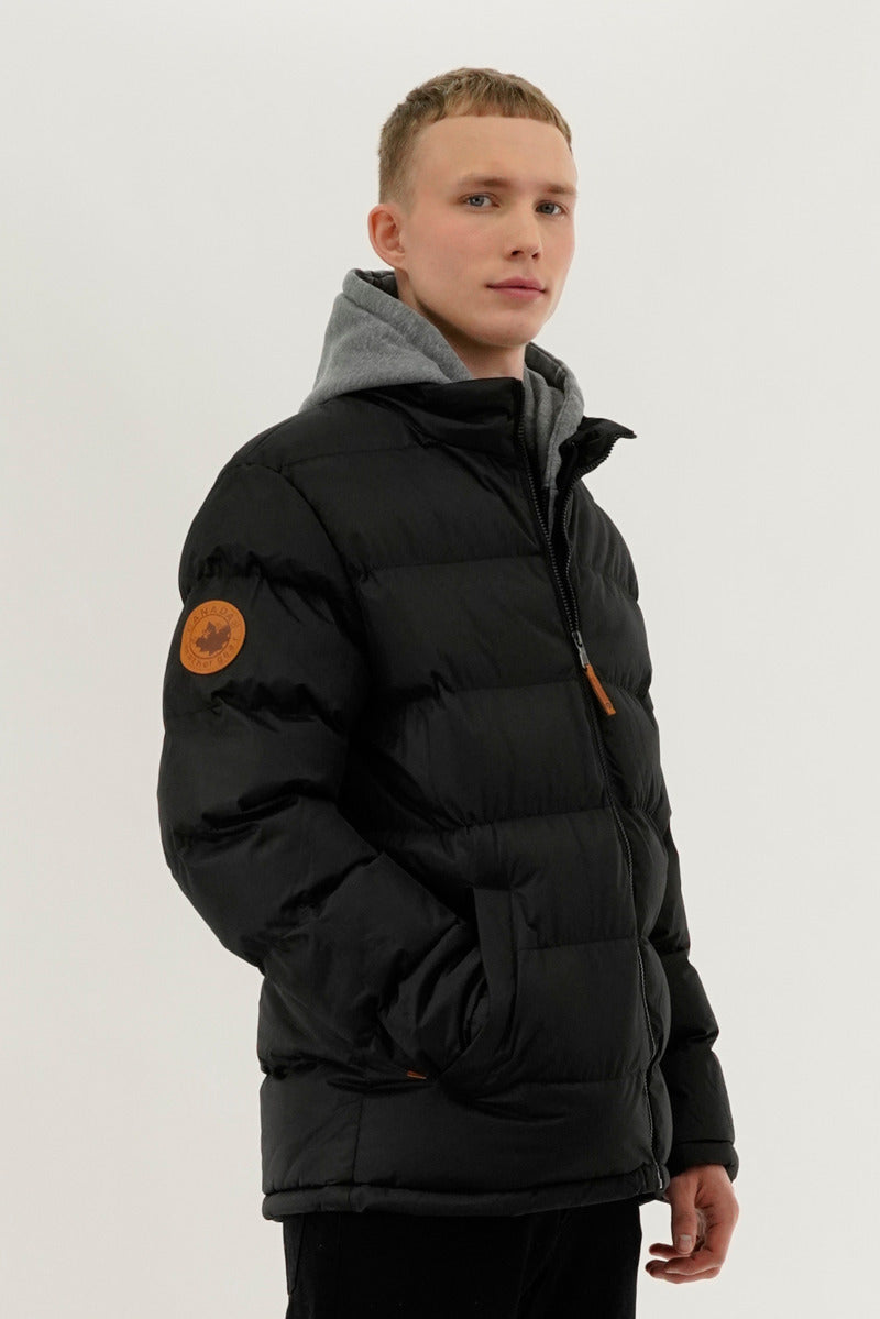 Canada Weather Gear Fleece Quilted Bomber Jacket - Black - Mens Bomber Jackets - Canada Weather Gear