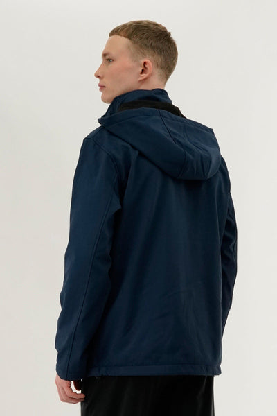 Canada Weather Gear Soft Shell Hooded Lightweight Jacket - Navy - Mens Lightweight Jackets - Canada Weather Gear