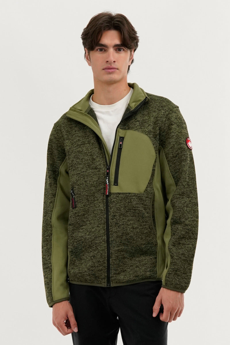 Canada Weather Gear Fleece Lightweight Jacket - Olive - Mens Lightweight Jackets - Canada Weather Gear