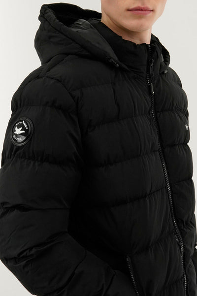 Super Triple Goose Colour Block Puffer Bomber Jacket - Black - Mens Bomber Jackets - Canada Weather Gear