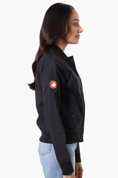Canada Weather Gear Basic Zip Up Bomber Lightweight Jacket - Black - Womens Lightweight Jackets - Canada Weather Gear