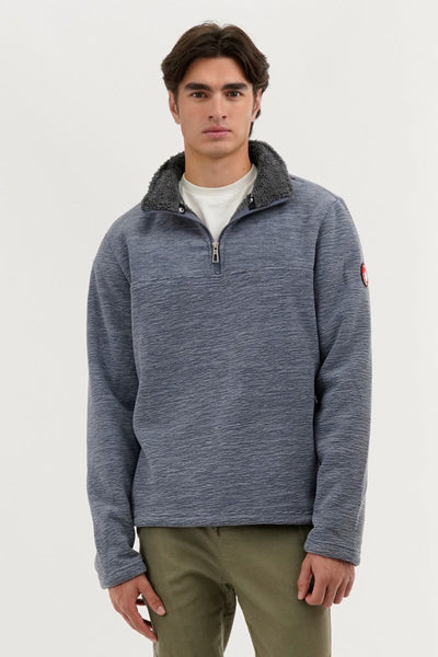 Canada Weather Gear Sherpa Lined 1/4 Zip Pullover Sweater - Navy - Mens Pullover Sweaters - Canada Weather Gear