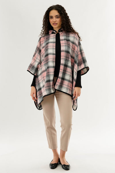Canada Weather Gear Plaid Tartan Poncho - Pink - Womens Ponchos - Canada Weather Gear