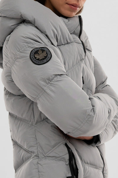 Canada Weather Gear Chevron Quilted Parka Jacket - Grey
