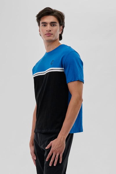 Canada Weather Gear Striped Colour Block Tee - Blue - Mens Tees & Tank Tops - Canada Weather Gear