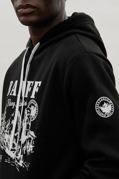 Canada Weather Gear Banff Print Hoodie - Black - Mens Hoodies & Sweatshirts - International Clothiers