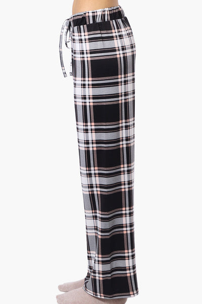 Canada Weather Gear Plaid Wide Leg Pajama Bottoms - Black - Womens Pajamas - Canada Weather Gear