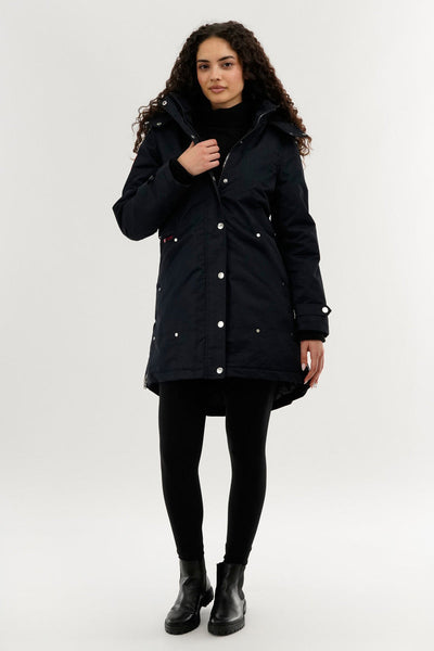 Canada Weather Gear Sherpa Lined Parka Jacket - Navy - Womens Parka Jackets - Canada Weather Gear