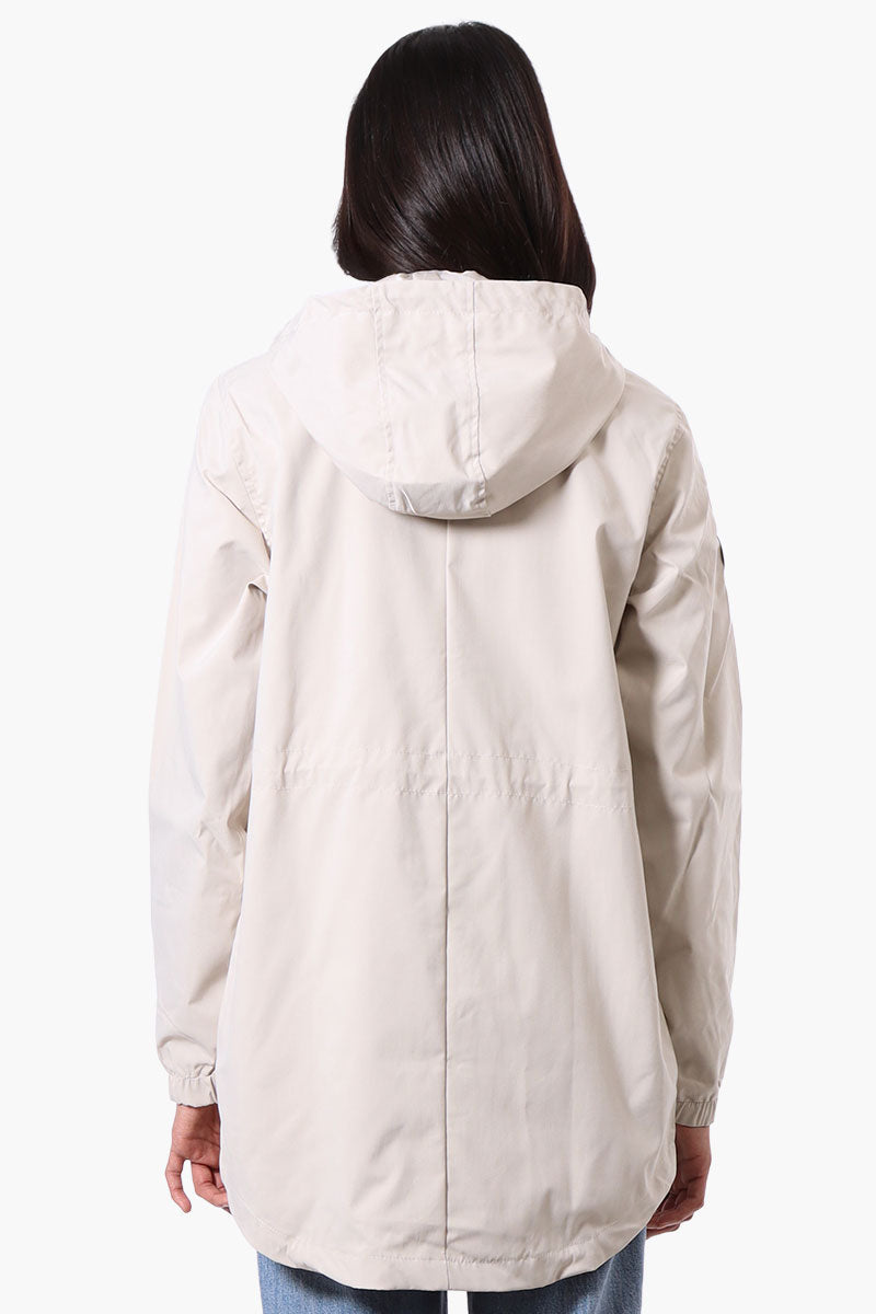 Canada Weather Gear Coated Microfiber Hooded Lightweight Jacket - Cream - Womens Lightweight Jackets - Canada Weather Gear
