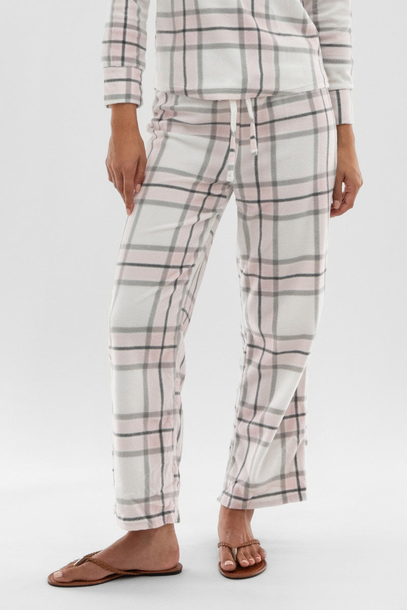 Canada Weather Gear Plaid Wide Leg Pajama Pants - Blush - Womens Pajamas - Canada Weather Gear