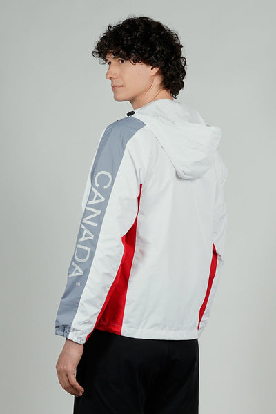 Canada Weather Gear Hooded Sleeve Print Logo Lightweight Jacket - White