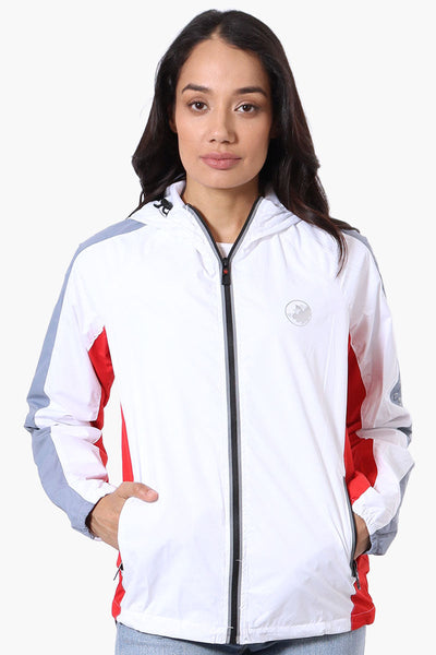 Canada Weather Gear Logo Print Sleeve Ripstop Lightweight Jacket - White - Womens Lightweight Jackets - Canada Weather Gear