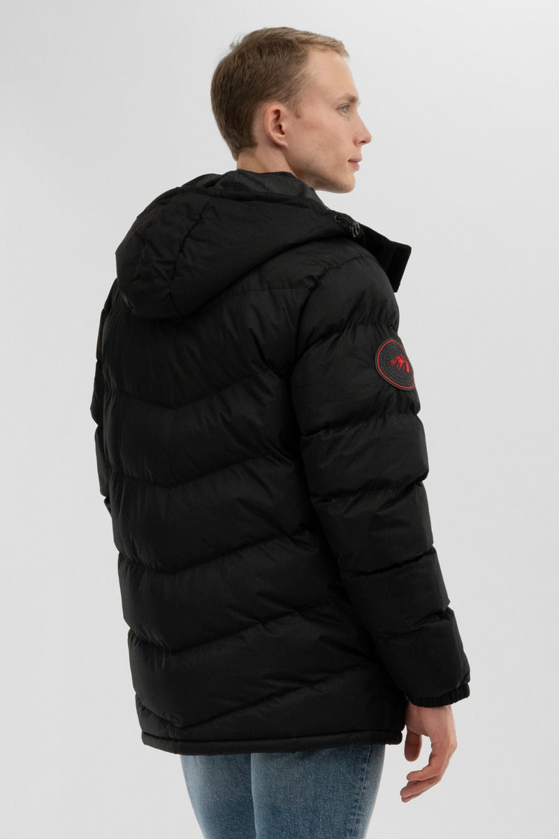 Super Triple Goose Chevron Bomber Jacket Black