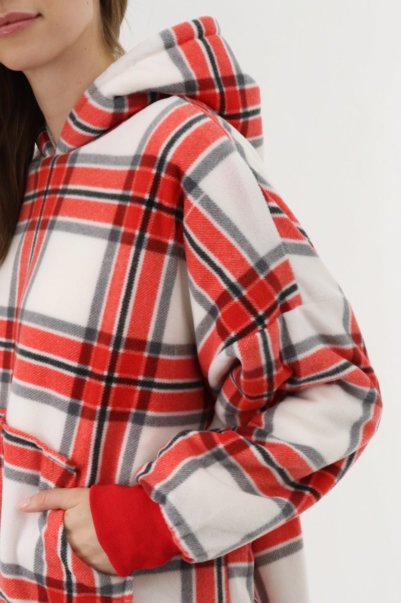 Canada Weather Gear Oversized Fleece Pajama Top - Red - Womens Pajamas - Canada Weather Gear