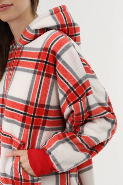 Canada Weather Gear Oversized Fleece Pajama Top - Red - Womens Pajamas - Canada Weather Gear