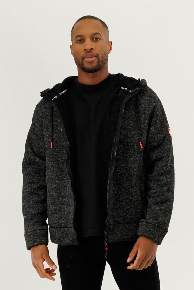 Canada Weather Gear Sherpa Lined Lightweight Jacket - Black - Mens Lightweight Jackets - Canada Weather Gear