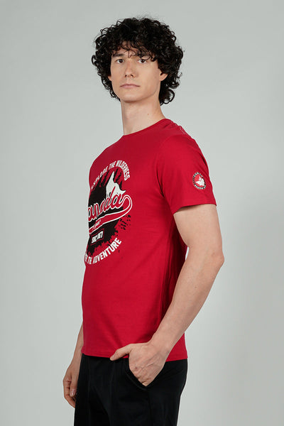 T-shirt imprimé Canada Weather Gear « Découvrez l'aventure » - Rouge