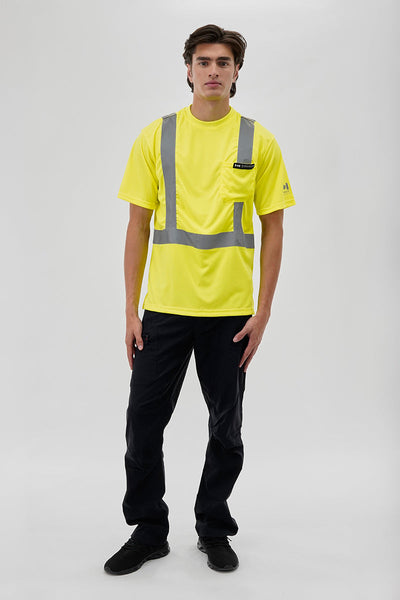 Canada Work Gear Hi-Vis Short Sleeve Tee - Yellow - Mens Tees & Tank Tops - Canada Weather Gear
