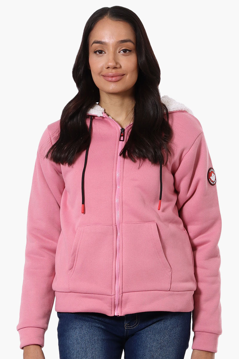 Canada Weather Gear Fleece Lined Zip Up Hoodie - Pink - Womens Hoodies & Sweatshirts - Canada Weather Gear