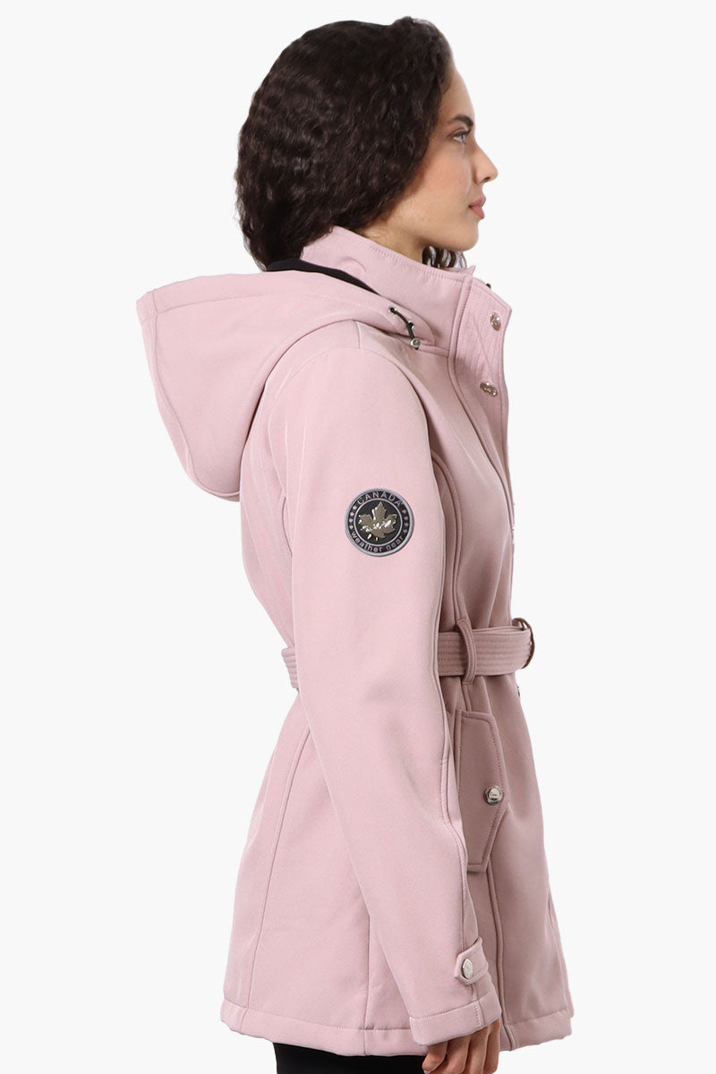 Canada Weather Gear Belted Soft Shell Lightweight Jacket - Pink - Womens Lightweight Jackets - Canada Weather Gear