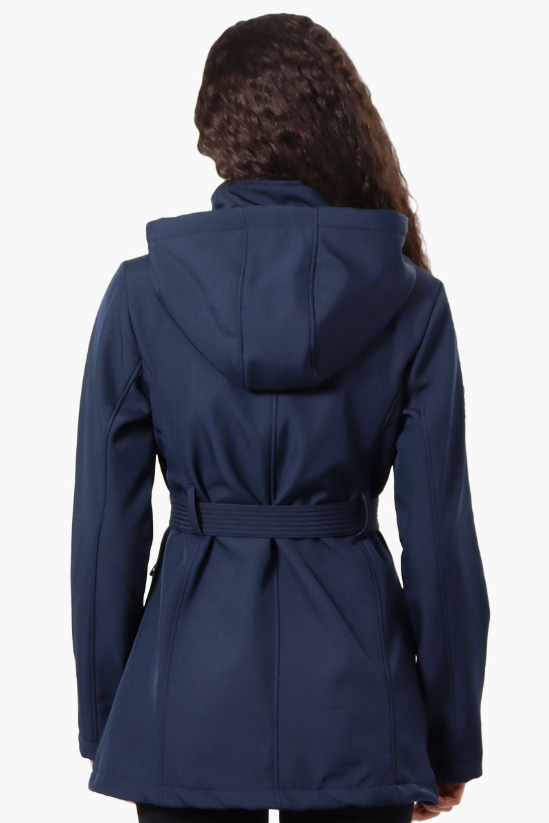 Belted Soft Shell Lightweight Jacket - Navy