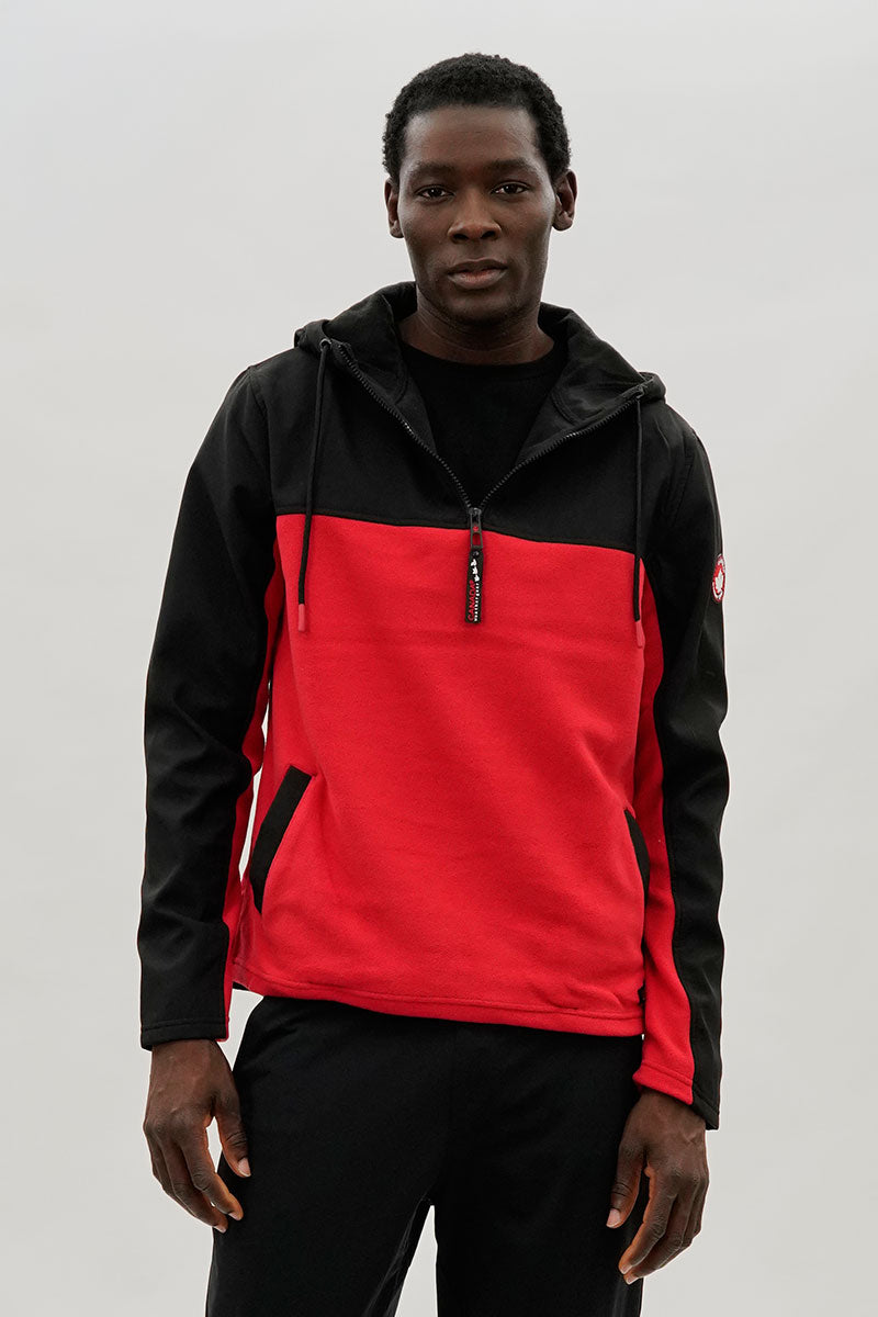 Canada Weather Gear Colour Block Half Zip Hoodie - Red