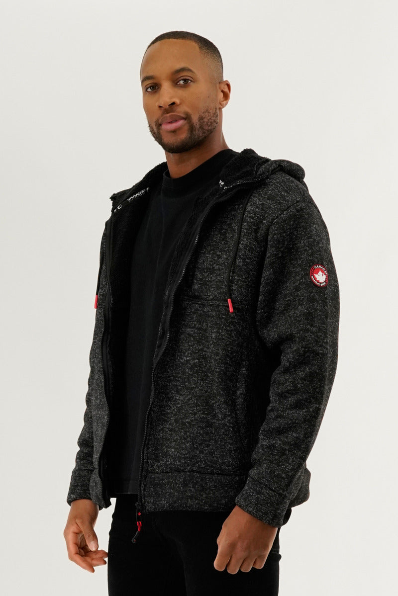 Canada Weather Gear Sherpa Lined Lightweight Jacket - Black - Mens Lightweight Jackets - Canada Weather Gear