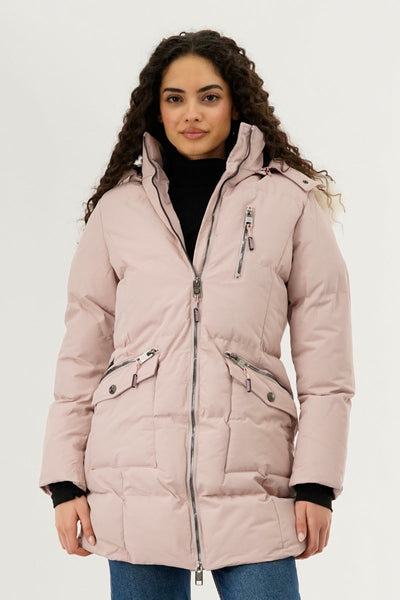 Canada Weather Gear Faux Fur Lined Hood Parka Jacket - Blush - Womens Parka Jackets - Canada Weather Gear