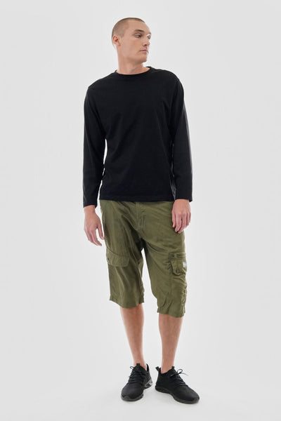 Essentials Super Triple Goose Grid Pattern Belted Cargo Shorts - Olive - Mens Shorts & Capris - Canada Weather Gear