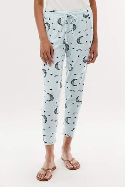 Canada Weather Gear Moon Print Tie Waist Pajama Pants - Blue - Womens Pajamas - Canada Weather Gear