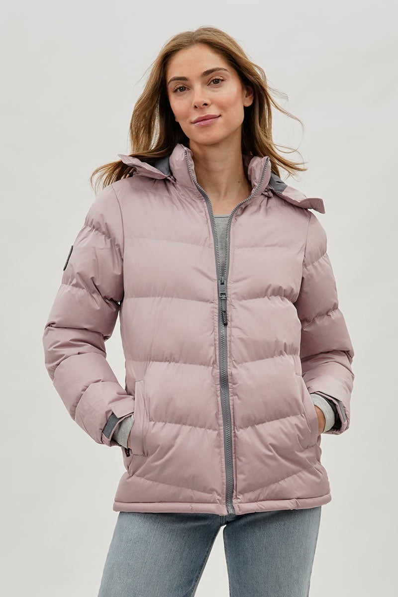 Canada Weather Gear Chevron Bomber Jacket - Pink